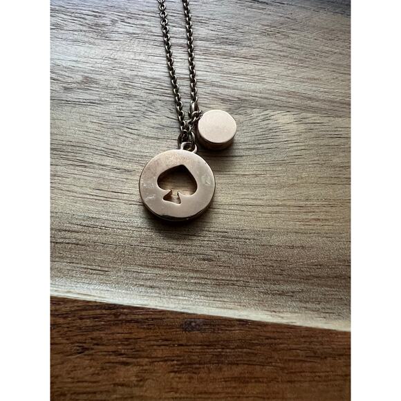 Kate spade rose gold necklace with heart shaped pendant charm - Picture 4 of 6
